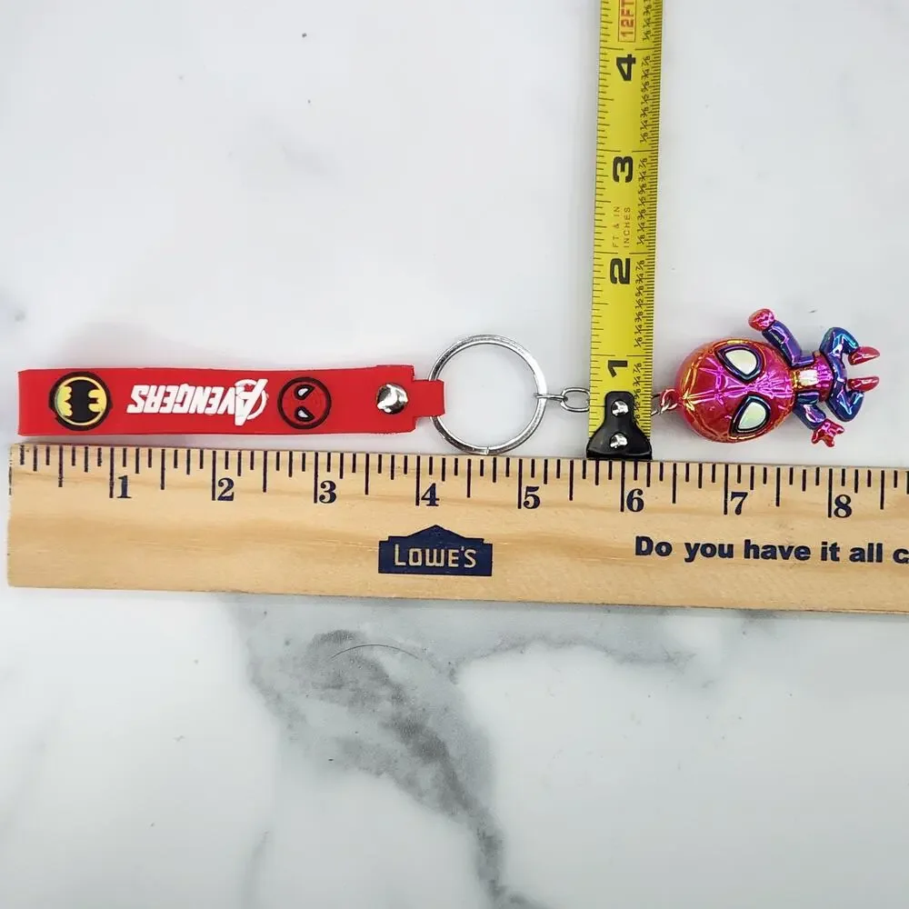 NEW Marvel Avengers Iridescent Spider-Man Superhero Figure Keychain & Strap #3